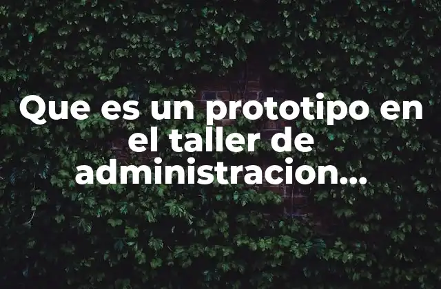 Que es un Prototipo en el Taller de Administracion Contable