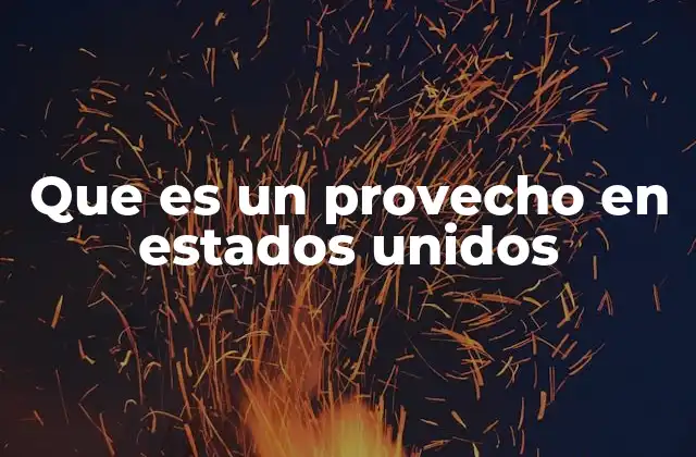 Que es un Provecho en Estados Unidos