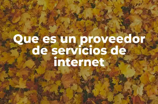 Que es un Proveedor de Servicios de Internet