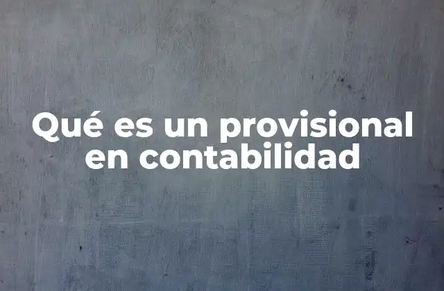 Qué es un Provisional en Contabilidad