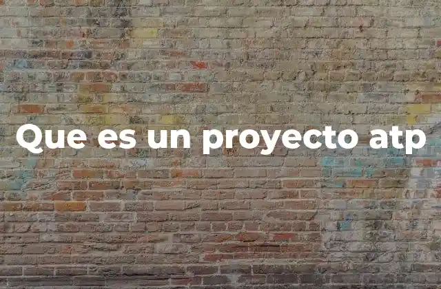 Que es un Proyecto Atp