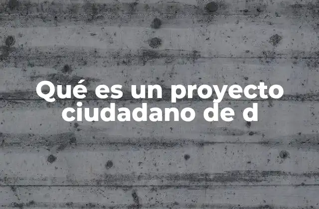 Qué es un Proyecto Ciudadano de D