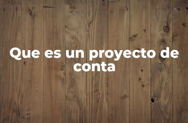 Que es un Proyecto de Conta