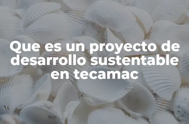 Que es un Proyecto de Desarrollo Sustentable en Tecamac