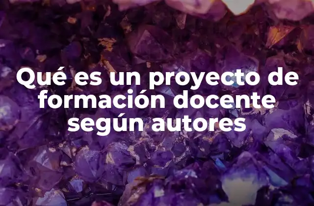 Qué es un Proyecto de Formación Docente según Autores