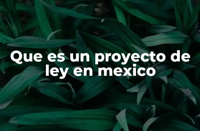 Que es un Proyecto de Ley en Mexico