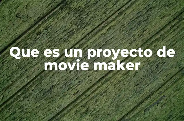Que es un Proyecto de Movie Maker