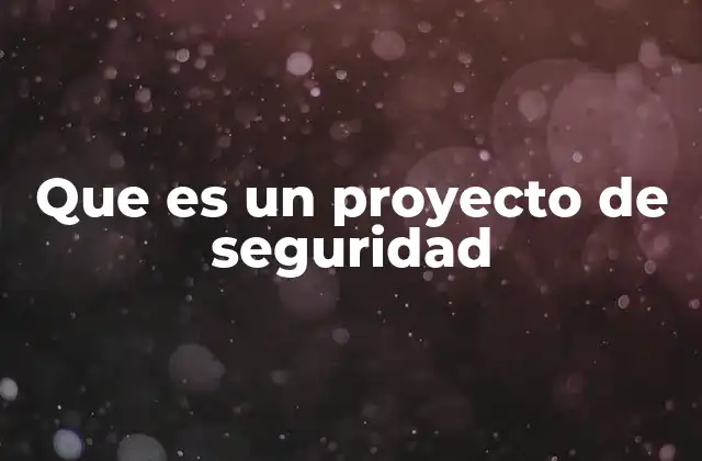 Que es un Proyecto de Seguridad