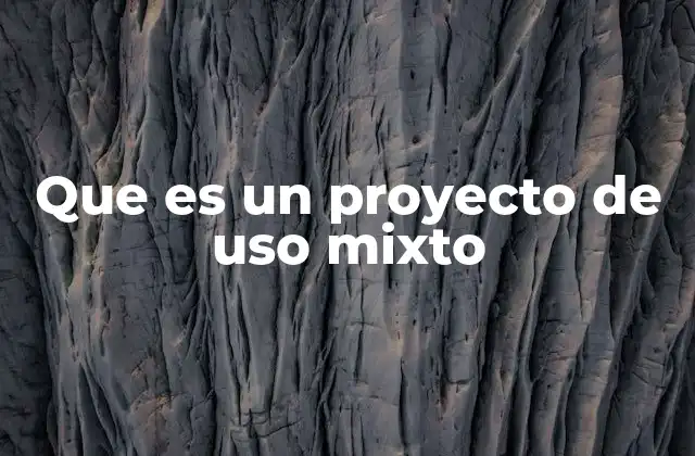 Que es un Proyecto de Uso Mixto