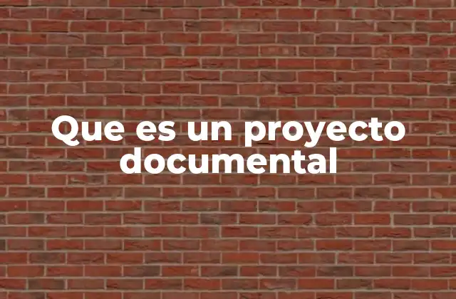 Que es un Proyecto Documental