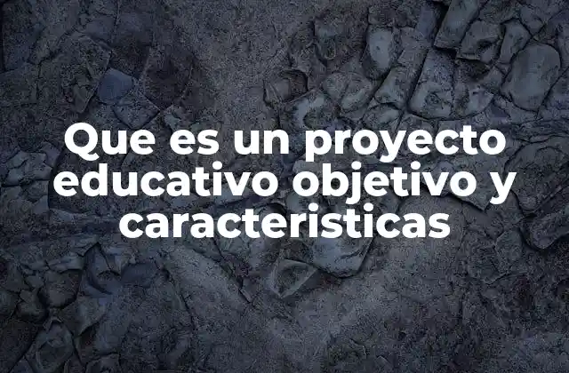 Que es un Proyecto Educativo Objetivo y Caracteristicas 2 Elementos esenciales de un plan educativo