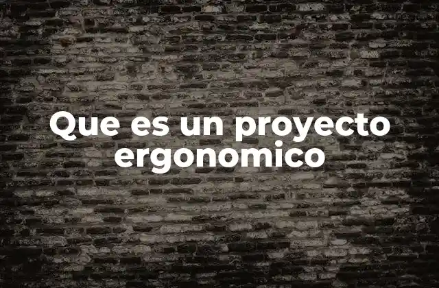 Que es un Proyecto Ergonomico