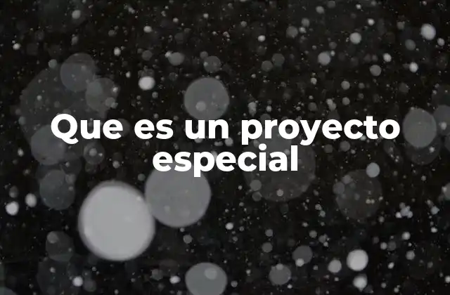 Que es un Proyecto Especial 2 Características que lo diferencian de un proyecto convencional