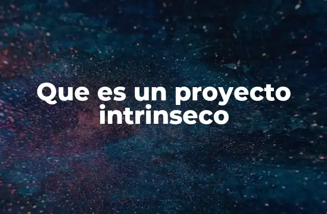 Que es un Proyecto Intrinseco