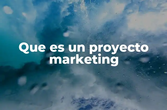 Que es un Proyecto Marketing