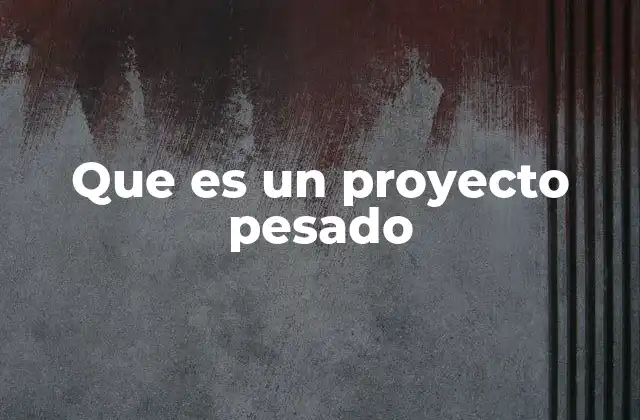 Que es un Proyecto Pesado