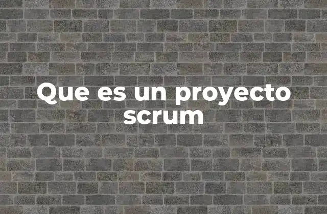 Que es un Proyecto Scrum