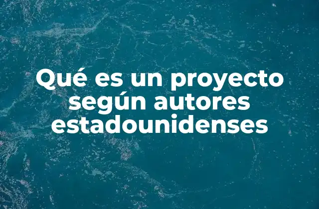 Qué es un Proyecto según Autores Estadounidenses