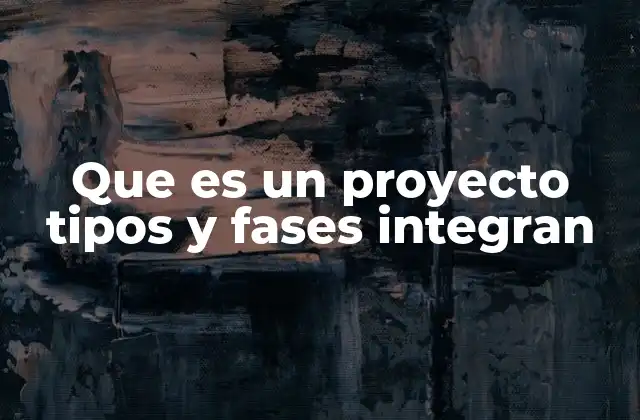Que es un Proyecto Tipos y Fases Integran