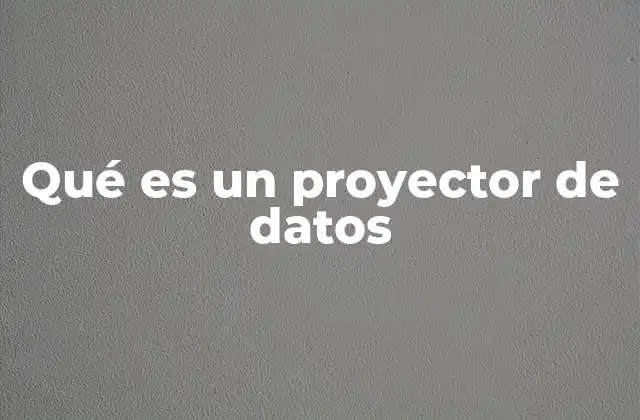 Qué es un Proyector de Datos