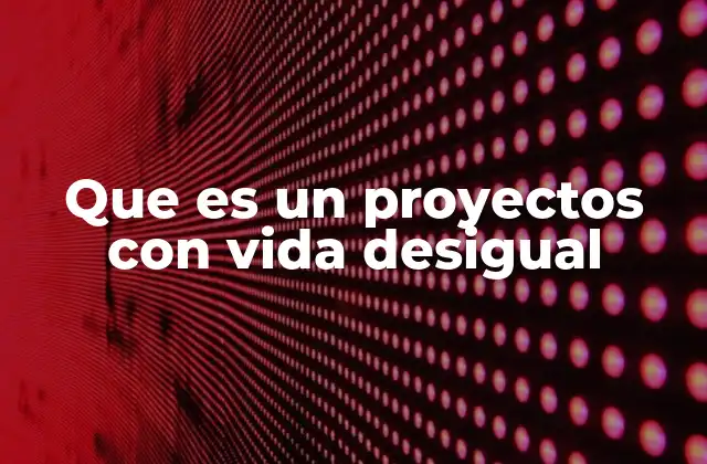 Que es un Proyectos con Vida Desigual