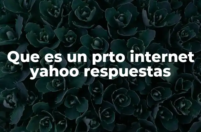 Que es un Prto Internet Yahoo Respuestas