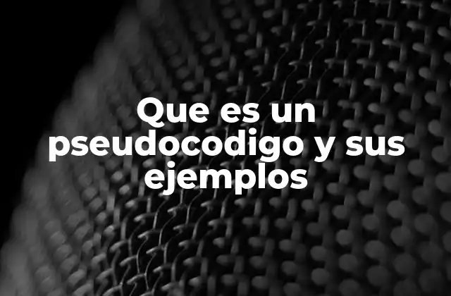 Que es un Pseudocodigo y Sus Ejemplos