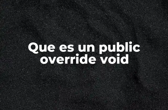 Que es un Public Override Void