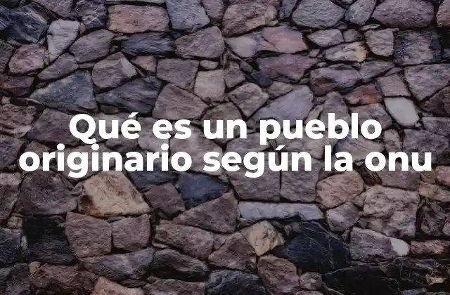 Qué es un Pueblo Originario según la Onu