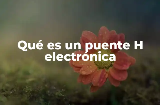 Qué es un Puente H Electrónica