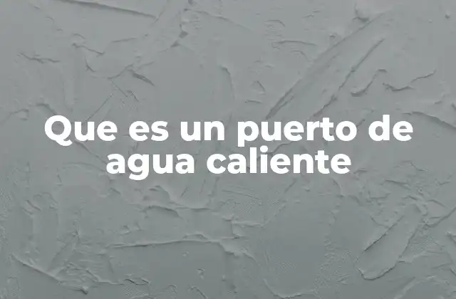 Que es un Puerto de Agua Caliente