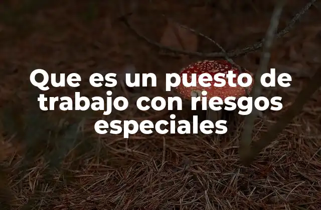 Que es un Puesto de Trabajo con Riesgos Especiales