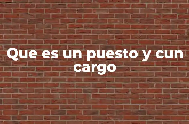 Que es un Puesto y Cun Cargo