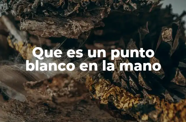 Que es un Punto Blanco en la Mano