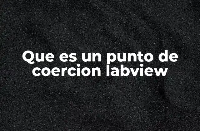 Que es un Punto de Coercion Labview