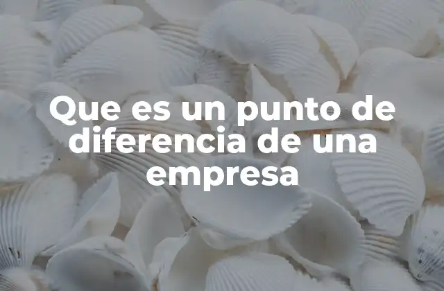 Que es un Punto de Diferencia de una Empresa