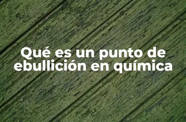 Qué es un Punto de Ebullición en Química