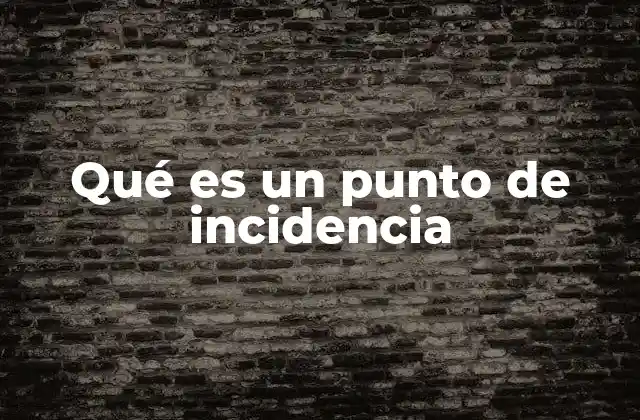 Qué es un Punto de Incidencia