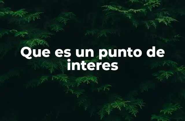 Que es un Punto de Interes