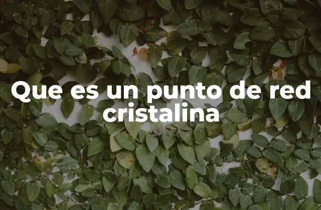 Que es un Punto de Red Cristalina