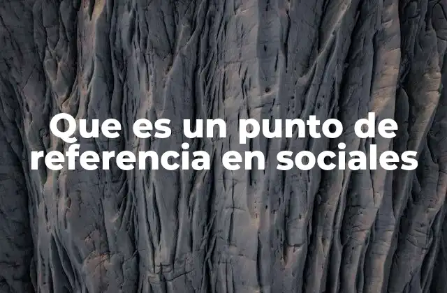 Que es un Punto de Referencia en Sociales