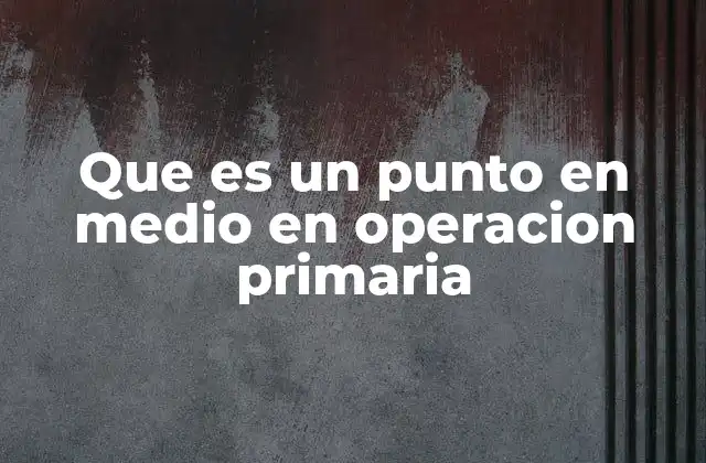Que es un Punto en Medio en Operacion Primaria