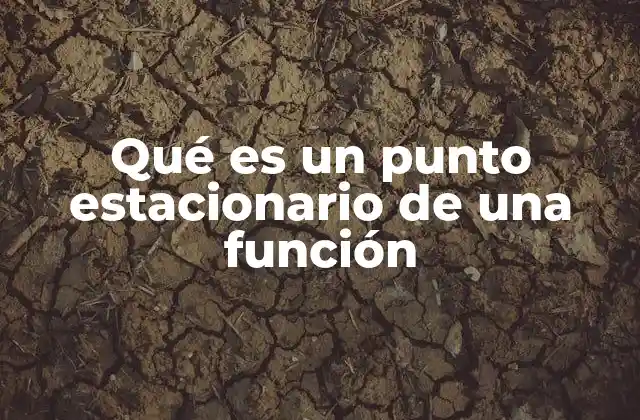 Cómo identificar un punto estacionario sin mencionar directamente la palabra clave