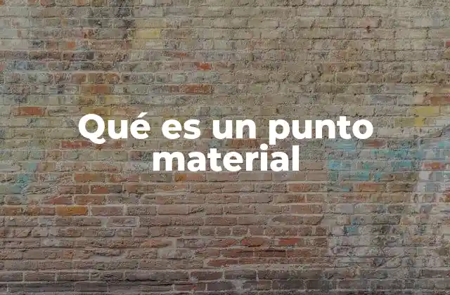 Qué es un Punto Material