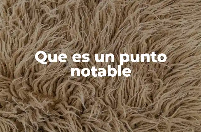 Que es un Punto Notable