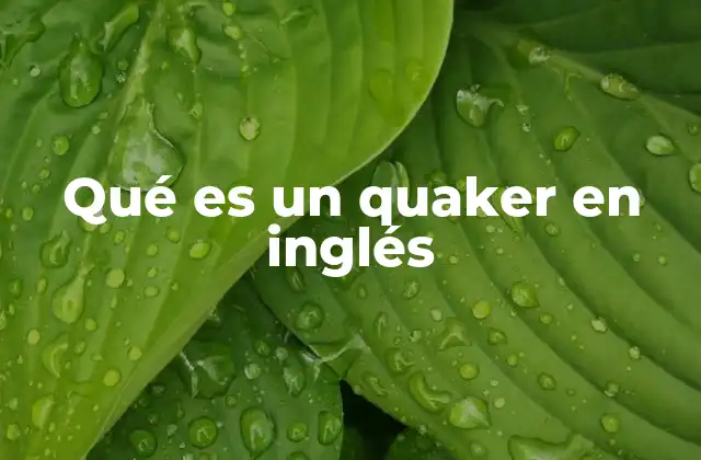 Qué es un Quaker en Inglés
