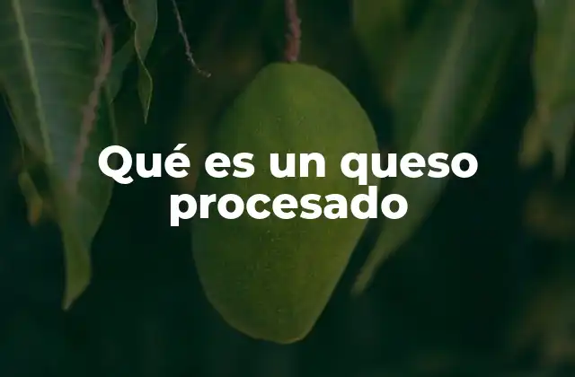 Qué es un Queso Procesado
