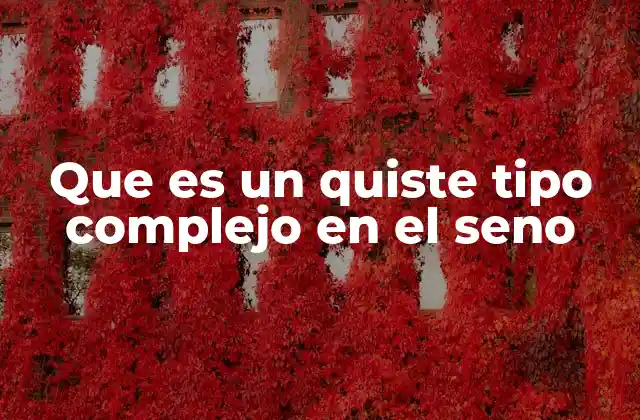 Que es un Quiste Tipo Complejo en el Seno 2 Características y diferencias entre quistes simples y complejos