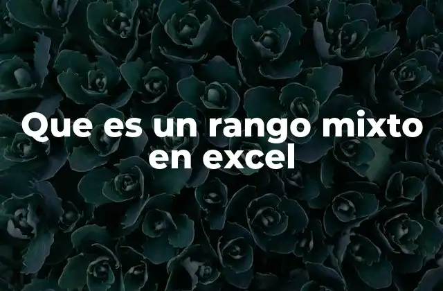 Que es un Rango Mixto en Excel