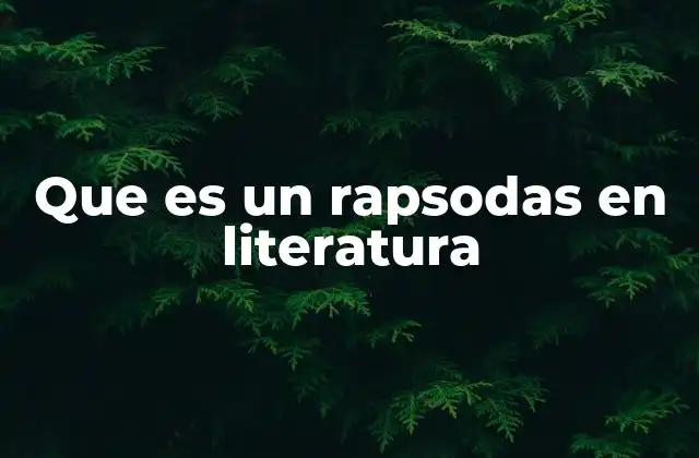 Que es un Rapsodas en Literatura